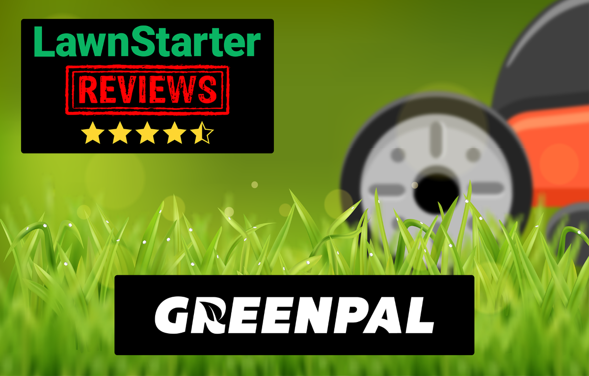 lawn mower on grass with LS logo