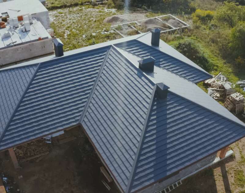 A corrugated roof