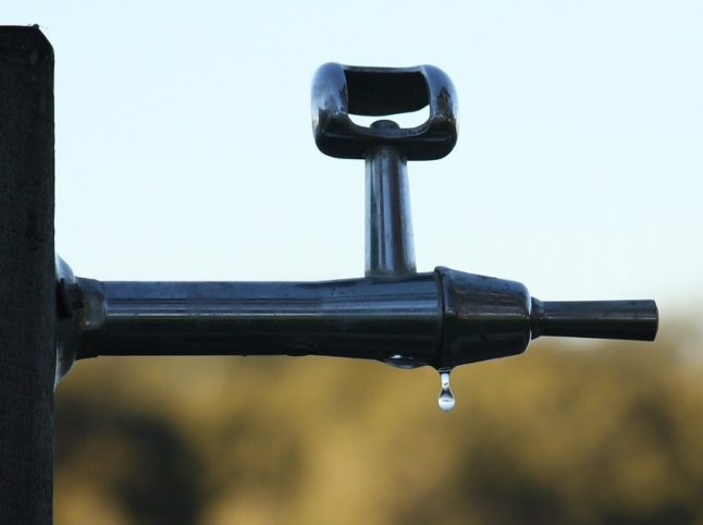 Water dripping from tap