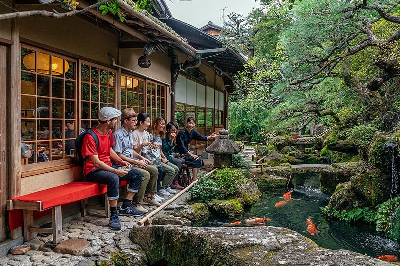 Koi pond sitting