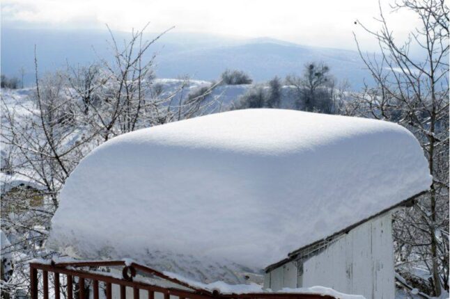 snow on roof