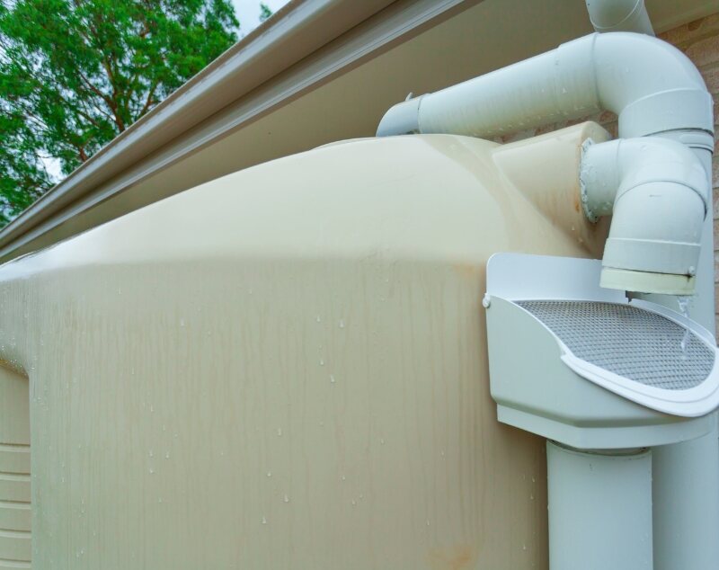 rainwater tank in a house