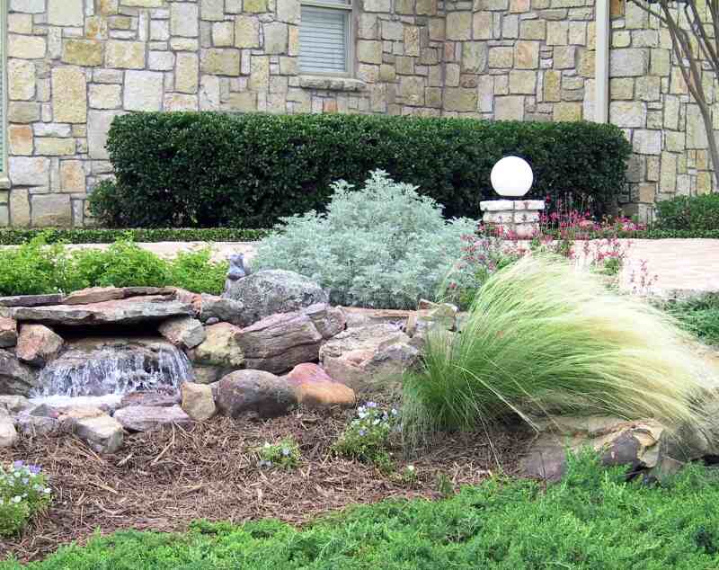 xeriscaping landscape in a garden