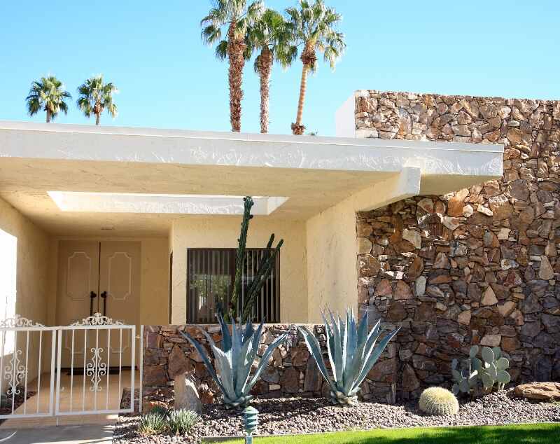 architecture and xeriscaping of a home
