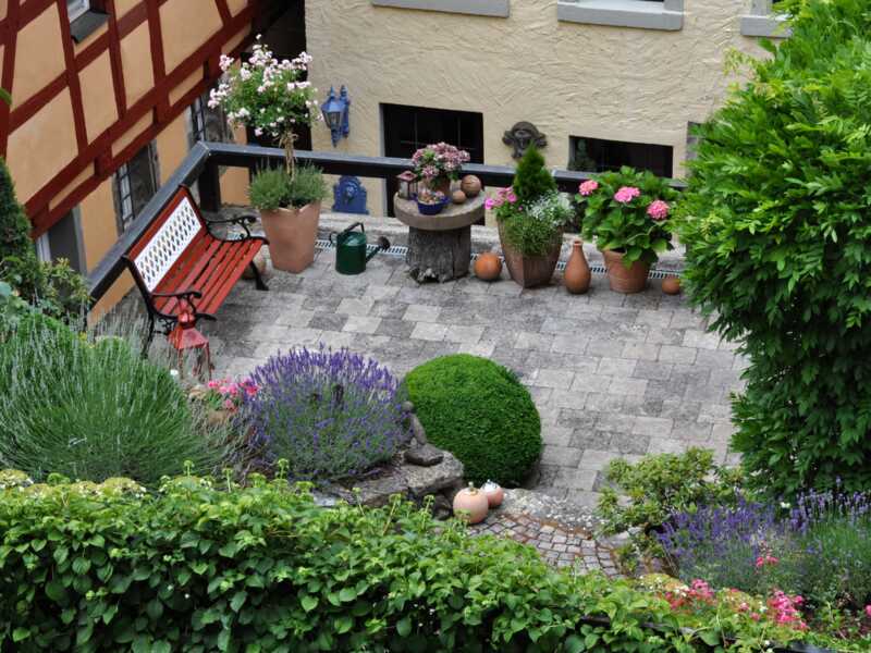 A garden installed at top of a roof