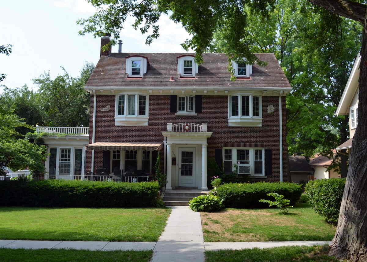 A front lawn of a house in omaha