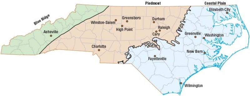 coastal plain map of north carolina