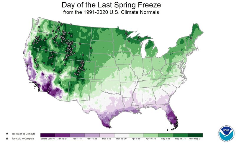 last spring freeze map