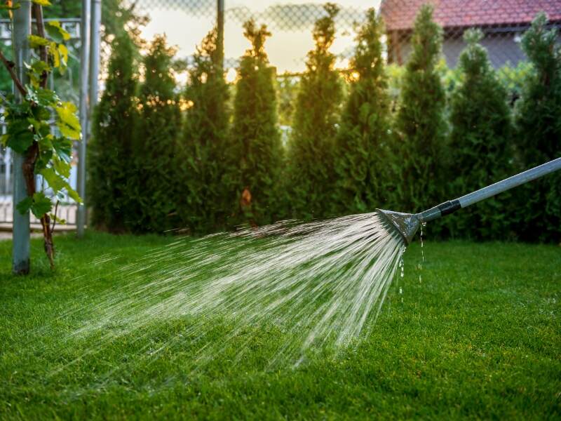 lawn being watered