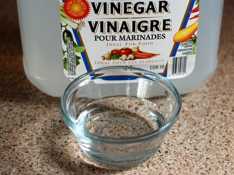 close-up of white vinegar