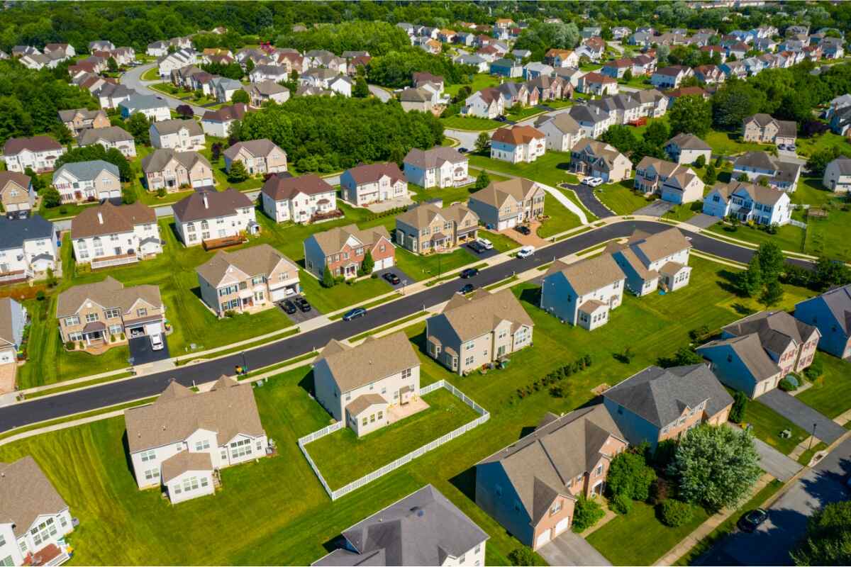 aerial photo of residential neighborhood in Brookside, DE