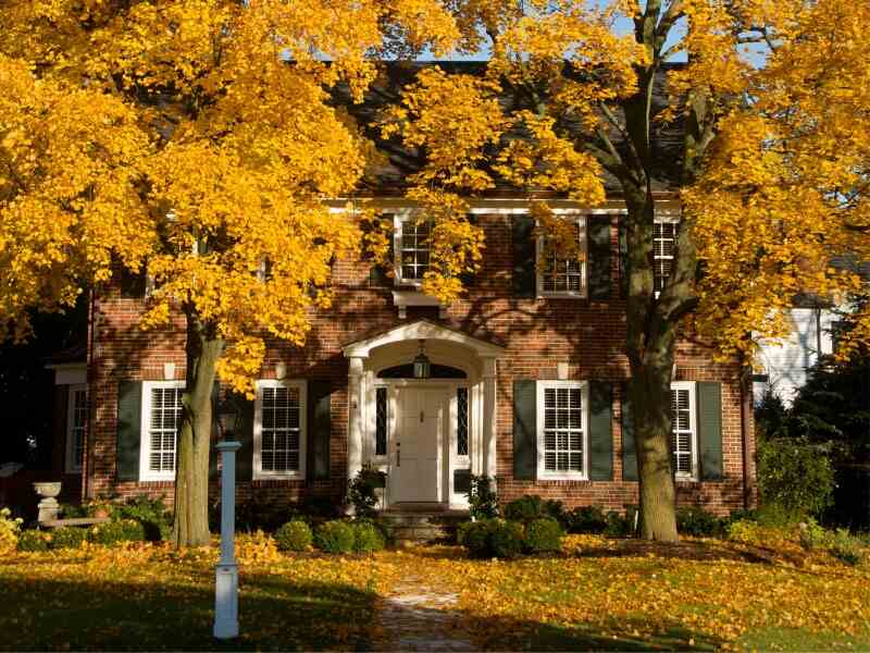 beautiful home during fall