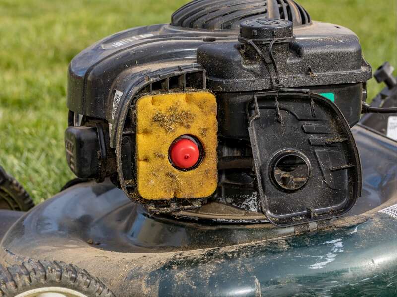 dirty lawn mower air filter