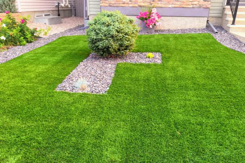 beautiful artificial grass in a lawn