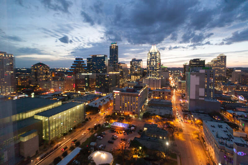 aerial view of swsx event