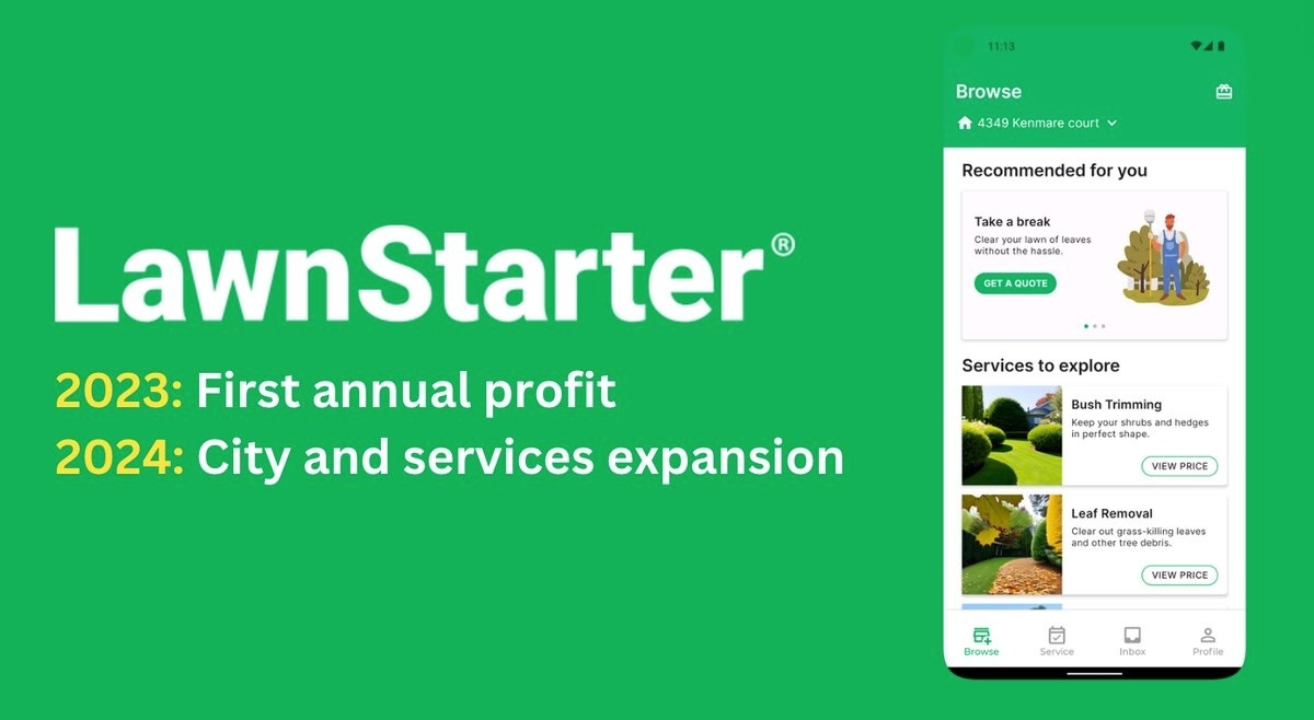 LawnStarter first annual profit