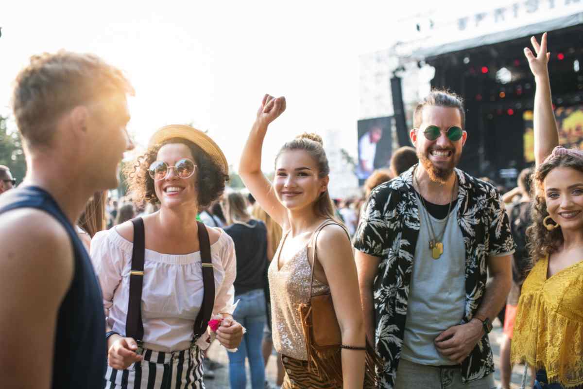 group of young people enjoying