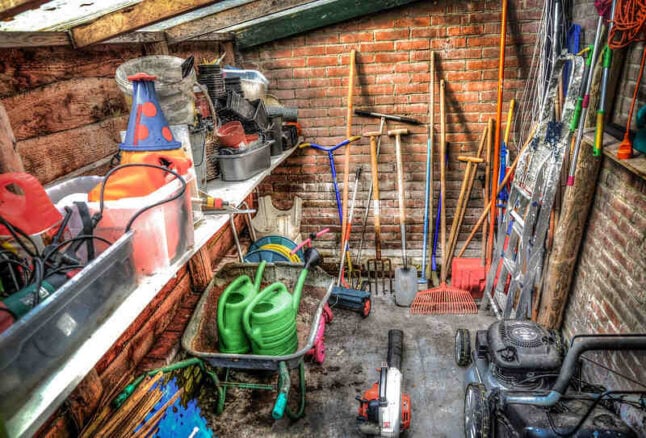 Shed with tools