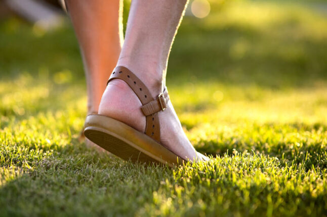 Feet on grass