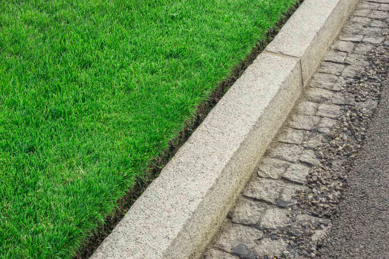 edged lawn along a curb