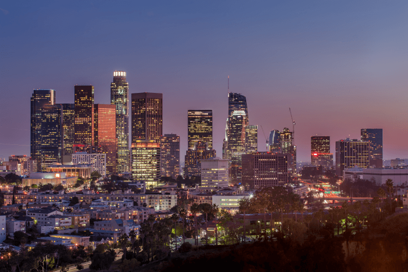 The Skyline of Los Angeles at Dusk