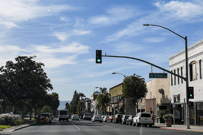 An view of downtown Ontario, California