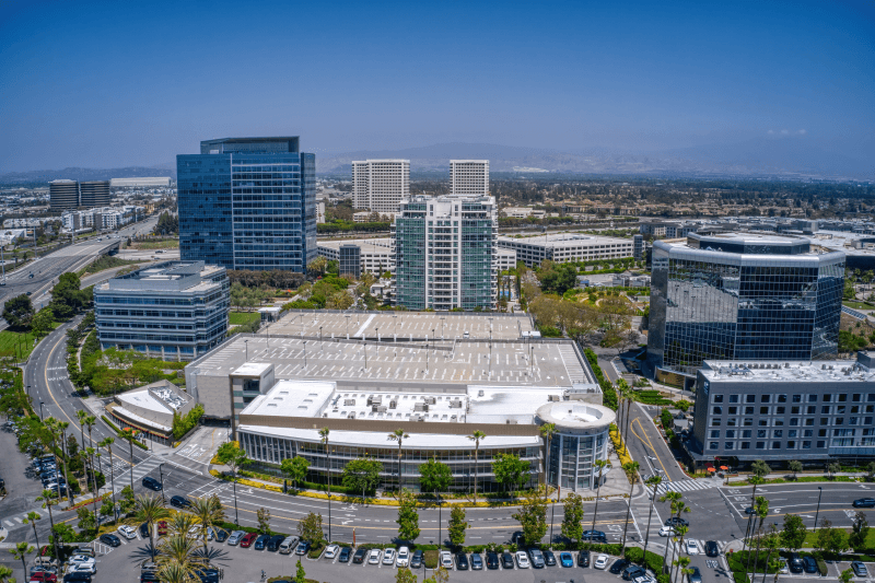 Aerial view of downtown Irvine, California