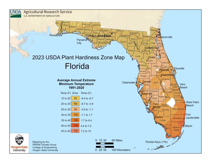 plant hardiness map for florida 