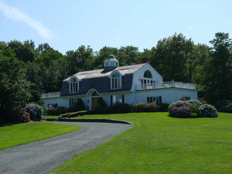 lawn in front of a house in Newport, Rhode Island