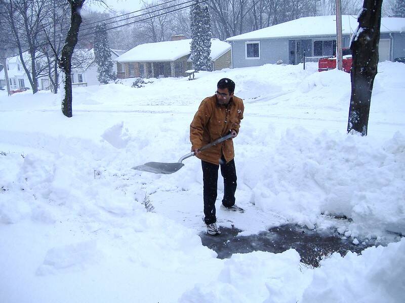 shoveling snow