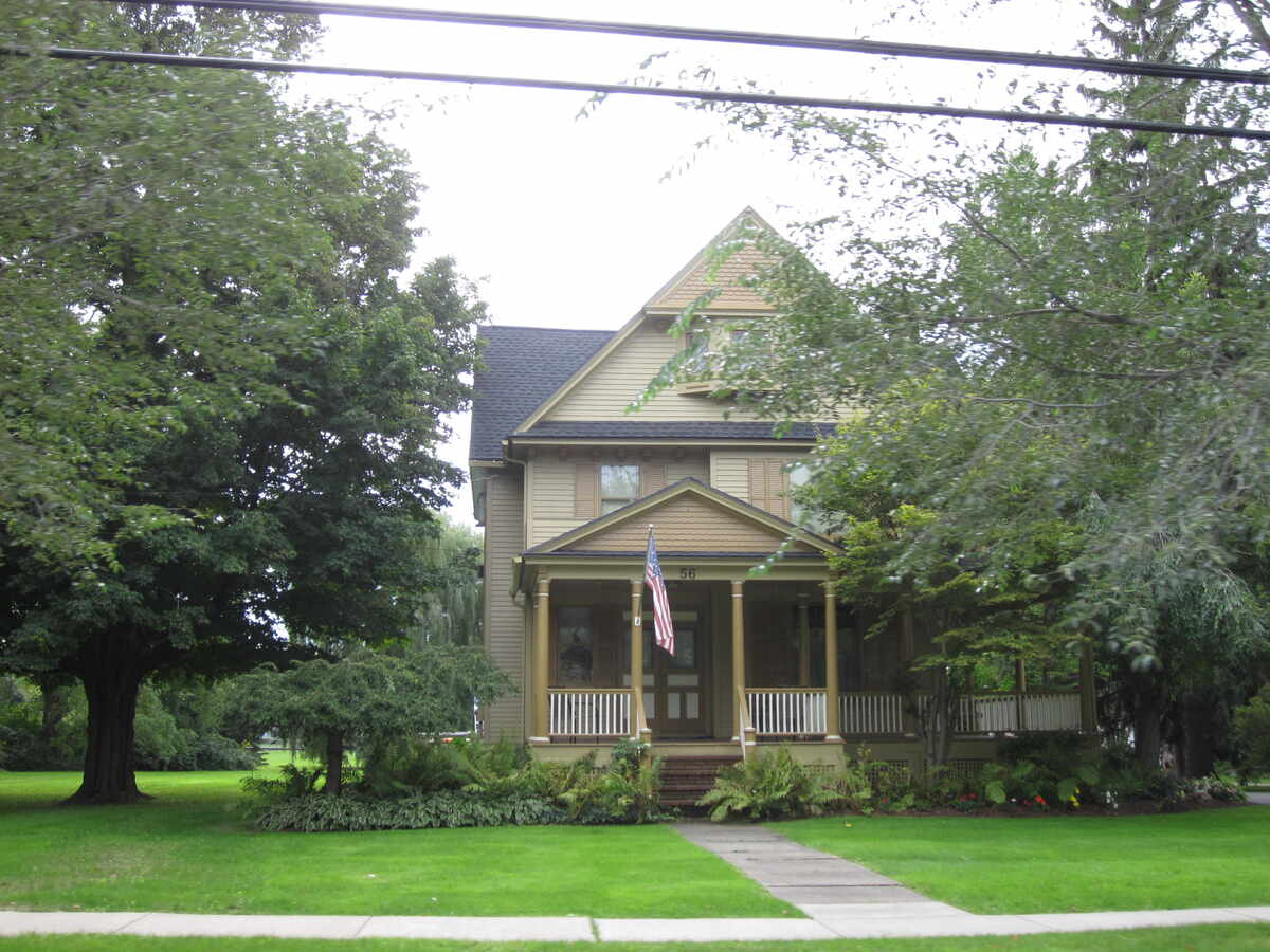 lawn in front of a house in Livonia, New York