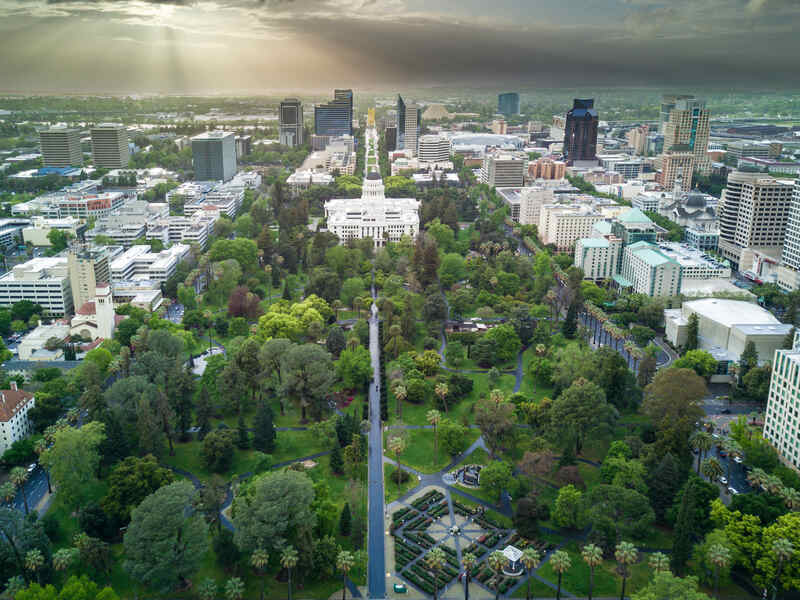 Aerial view of Sacramento