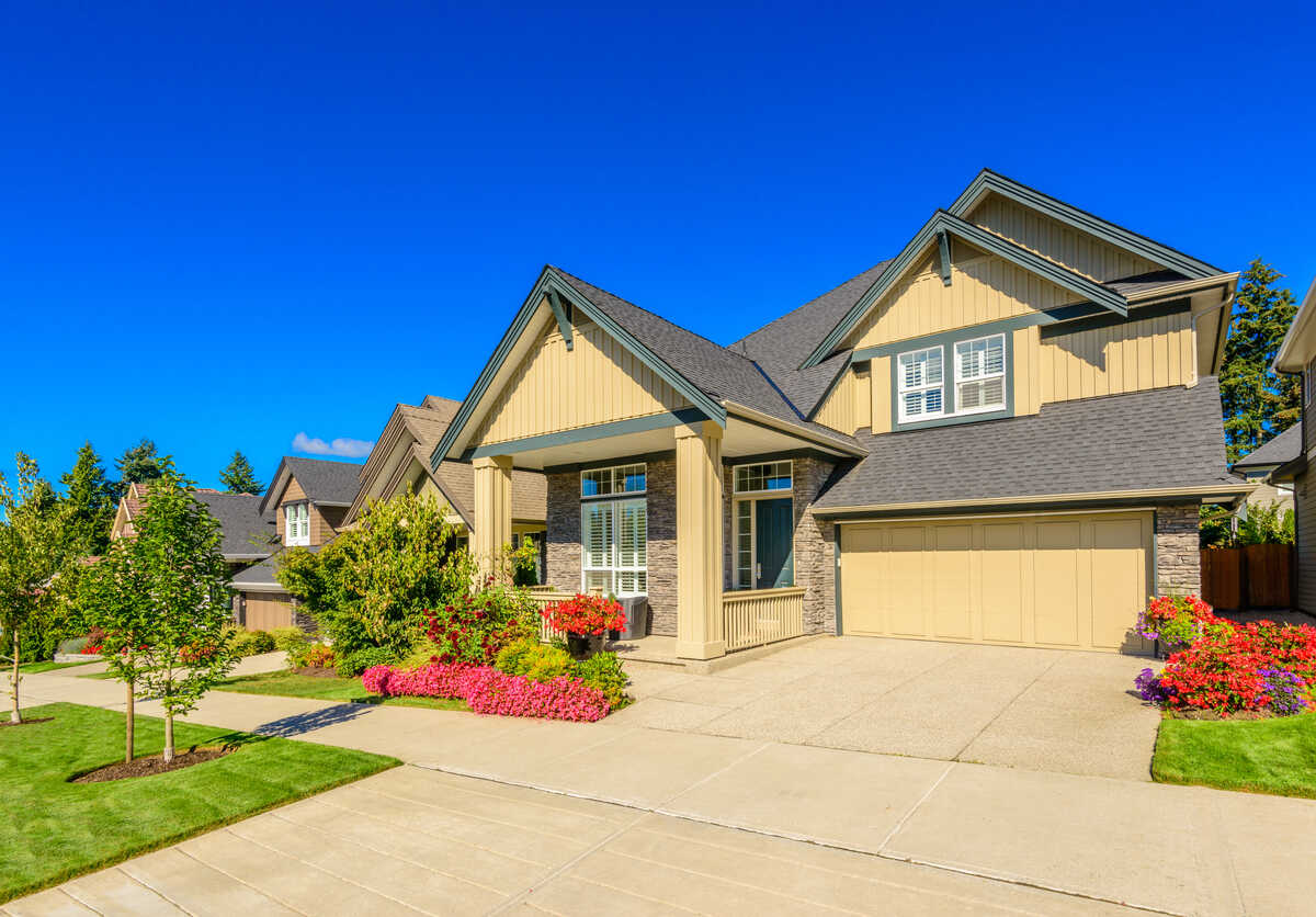 landscaped garden in front of a house