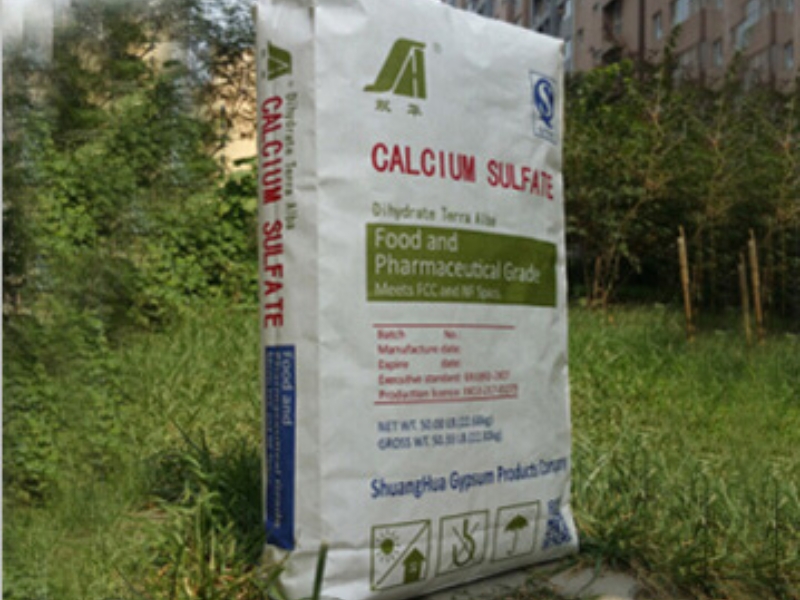 calcium sulfate bag on grass