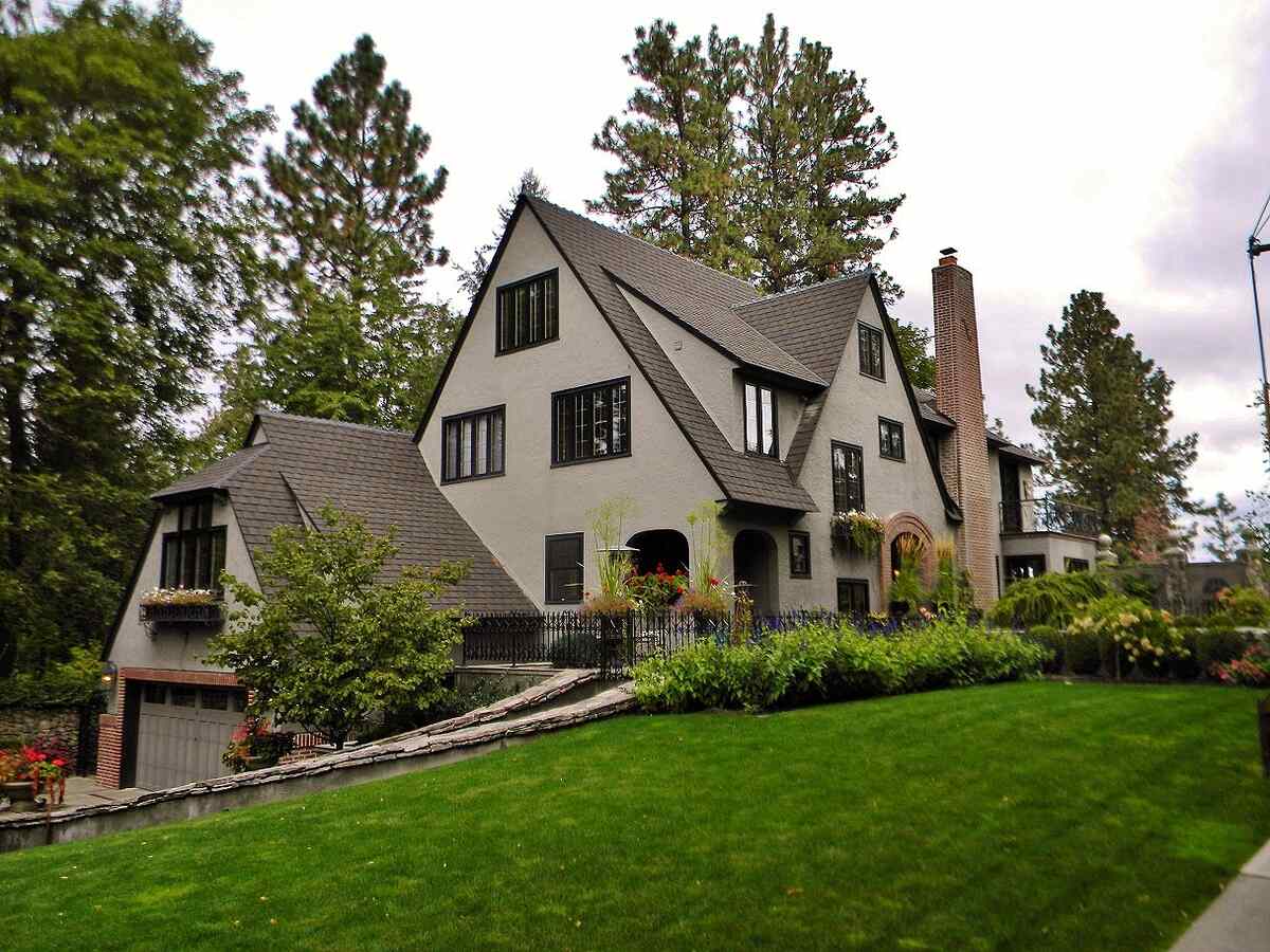lawn in front of a house in spokane