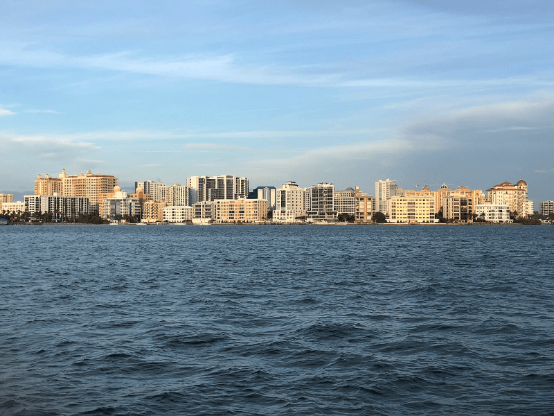 A view of Sarasota’s skyline from the ocean