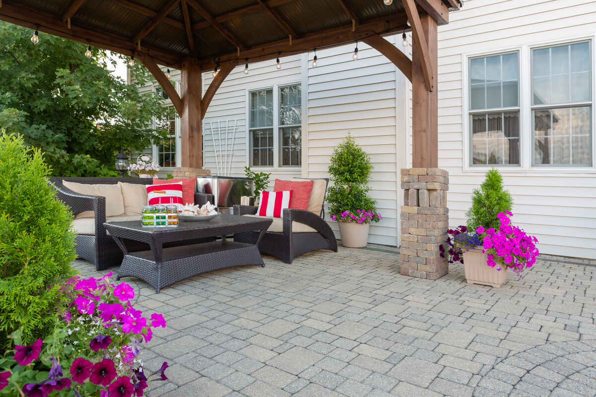 external patio at backyard of a house