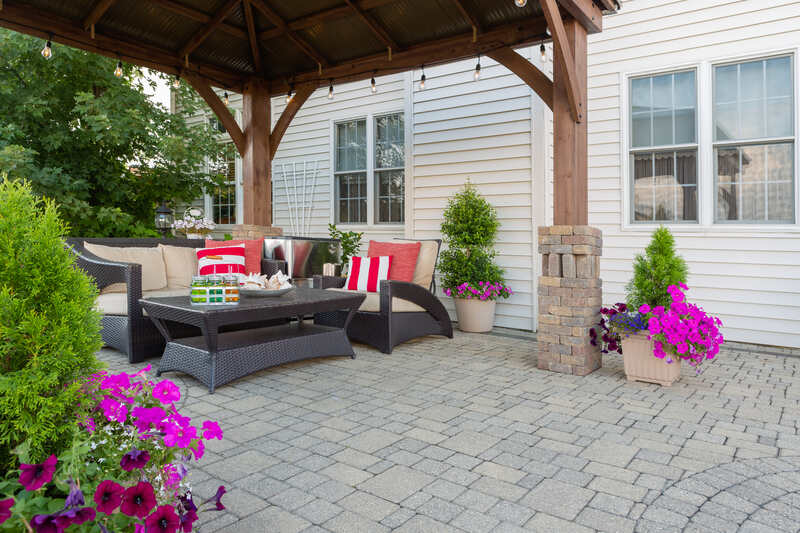 patio in the backyard of a house