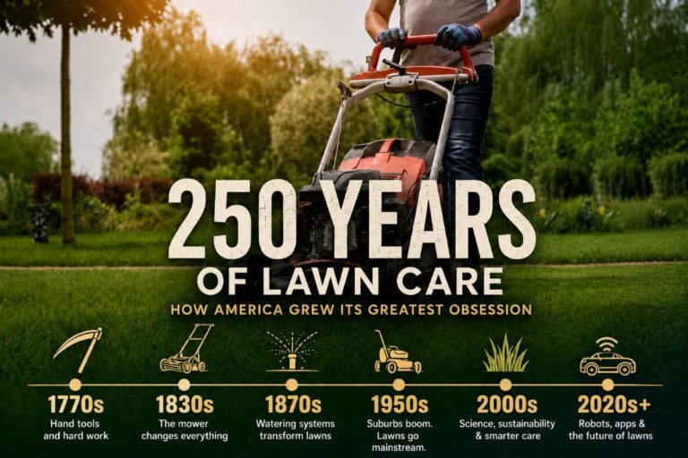 250 Years of Lawn Care: How America Grew Its Greatest Obsession with timeline of lawn care over the last 250 years