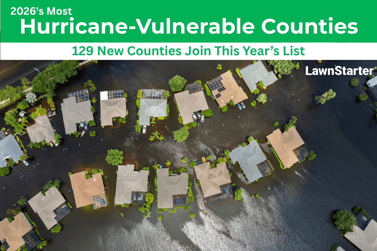 2026’s Most Hurricane-Vulnerable Counties: 129 New Counties Join This Year’s List Flooded houses in a Florida neighborhood after a hurricane, with lawns totally submerged