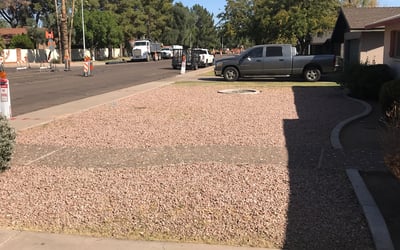 Photo of Kathleen P.'s yard after getting landscaping in Winkelman, AZ