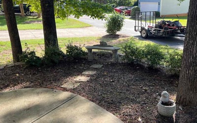 Photo of Madeleine P.'s yard after getting landscaping in Micro, NC