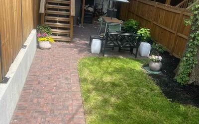 Photo of Amy C.'s yard after getting landscaping in Harvard, IL
