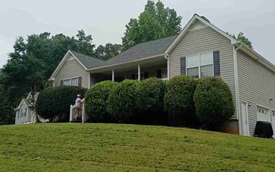 Photo of Chris L.'s yard after getting landscaping in Dallas, GA