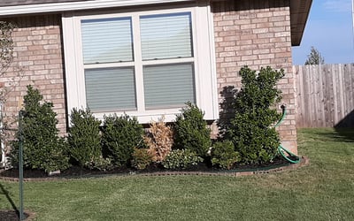 Photo of Heather L.'s yard after getting landscaping in Prague, OK