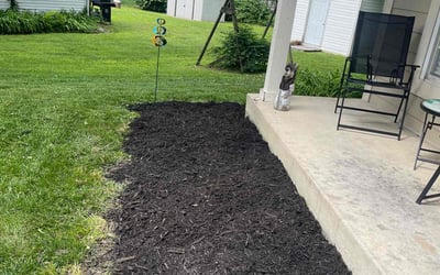 Photo of Stephanie T.'s yard after getting landscaping in Holt, MO