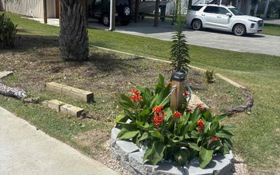 Photo of Dr B.'s yard after getting landscaping in Hampstead, NC