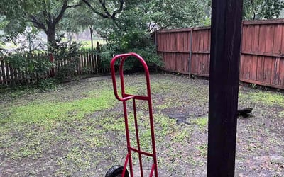 Photo of Kaylee H.'s yard after getting landscaping in Krum, TX