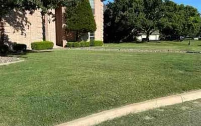 Photo of Nancy C.'s yard after getting lawn care in Weatherford, TX
