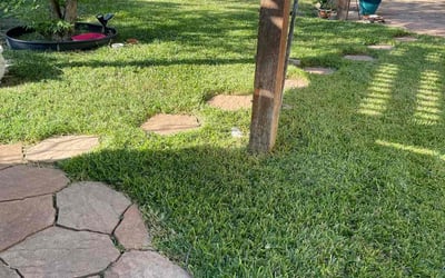 Photo of John D.'s yard after getting lawn care in Franklin, MA